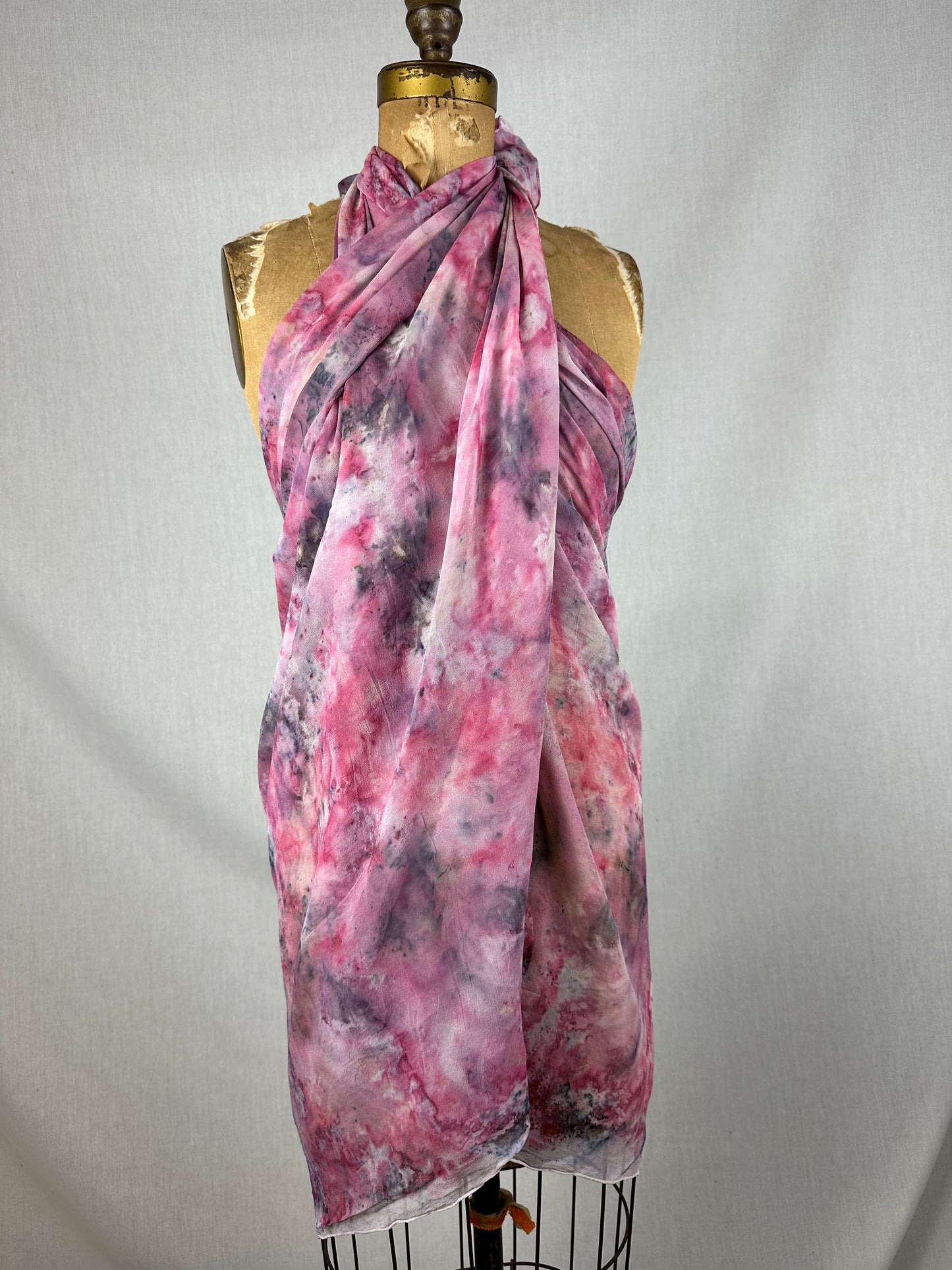 Silk chiffon sarong / shawl - Dragon Spirit