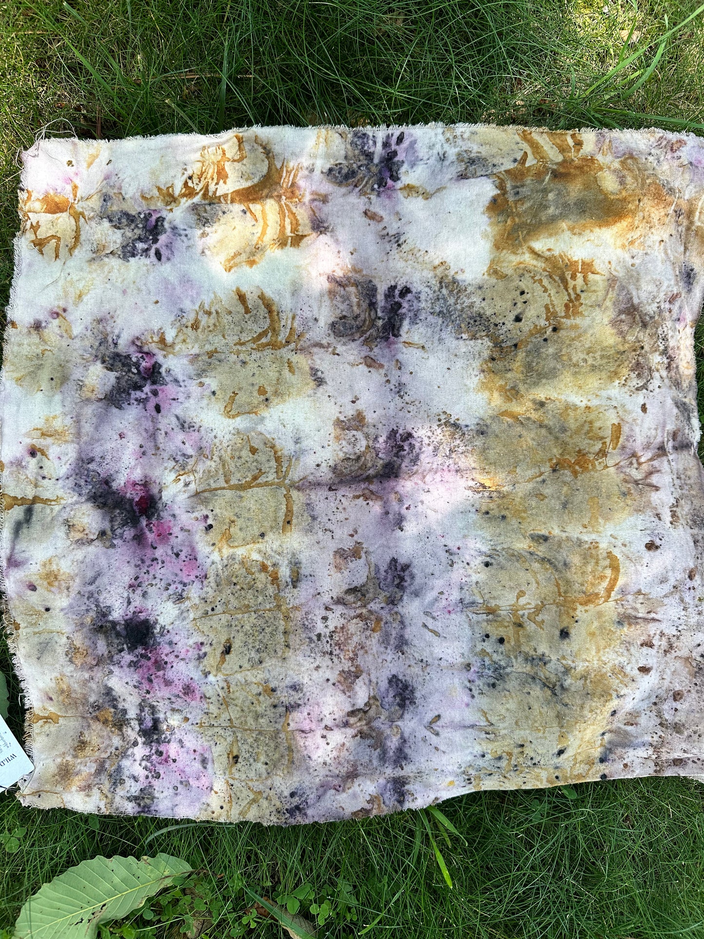 Raw silk bandana/ altar cloth- pink moon