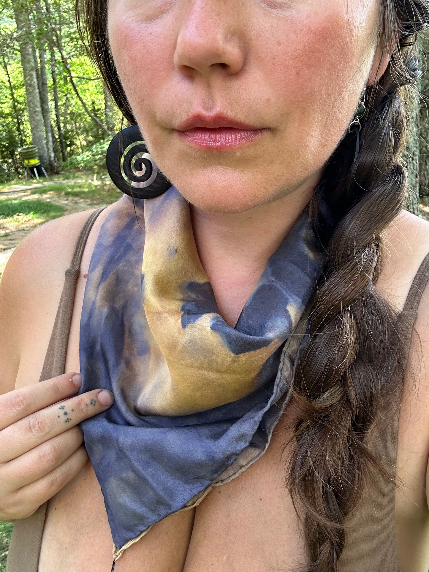 Silk bandana/ altar cloth- 5 moons