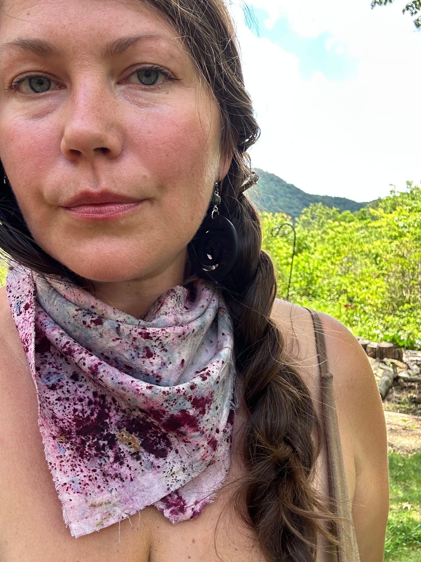 Silk bandana/ altar cloth- 5 moons