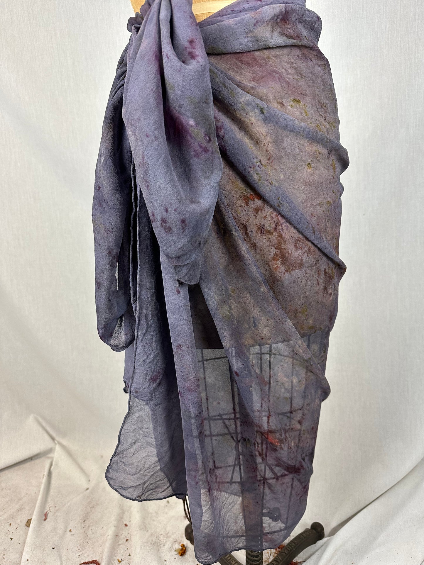 Silk chiffon sarong / shawl/ blanket / tapestry- dark mother