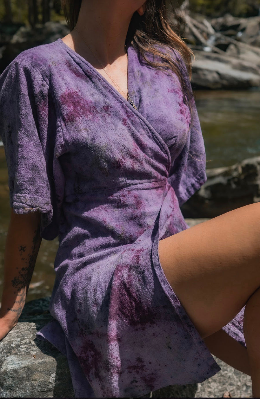 Hemp wrap dress- cosmic dancer