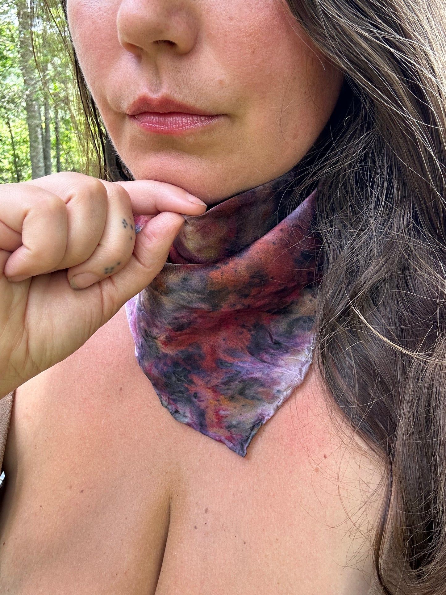 Silk bandana / altar cloth- Tale of Soul