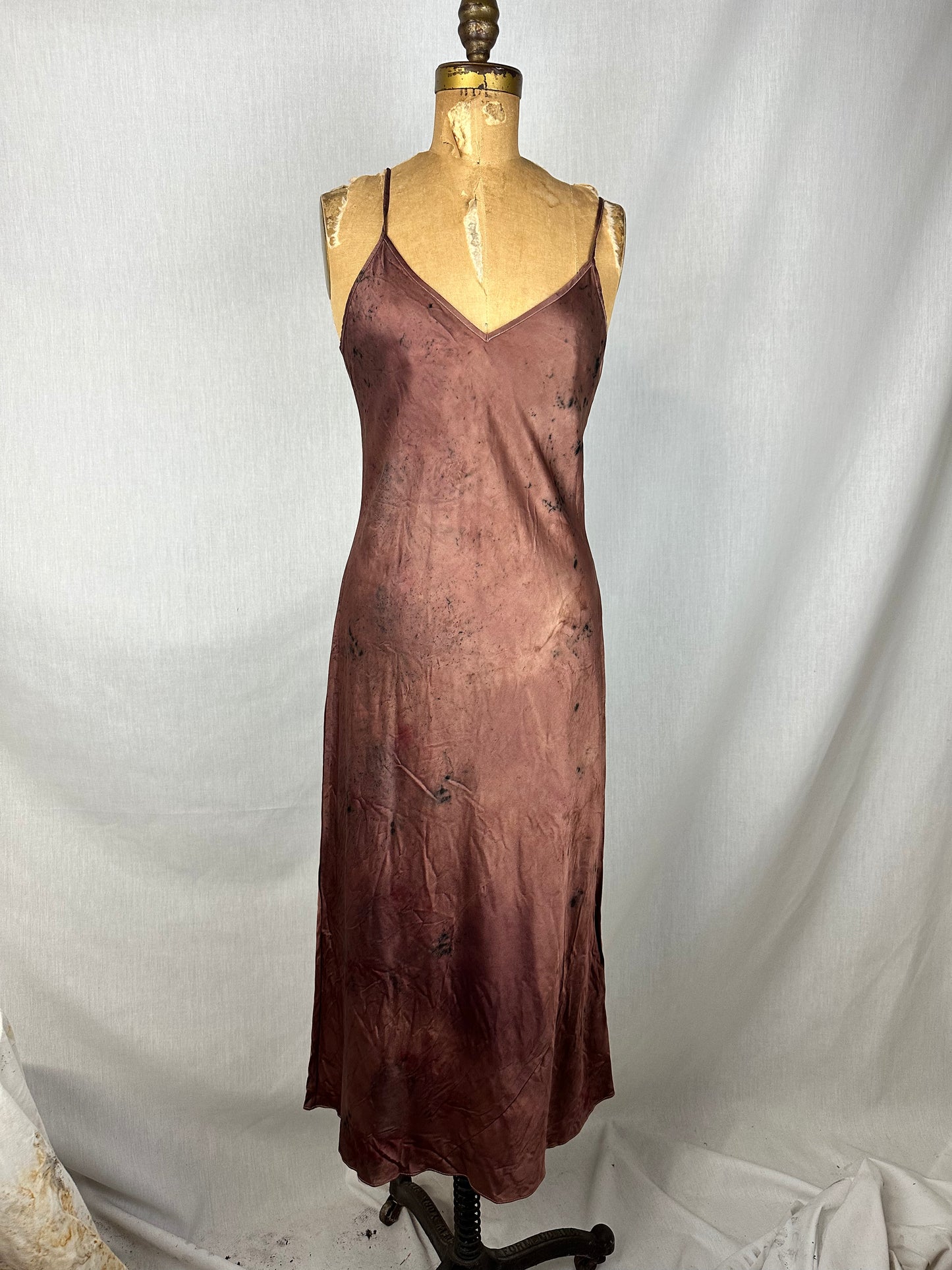 Silk bias cut dress - cacao