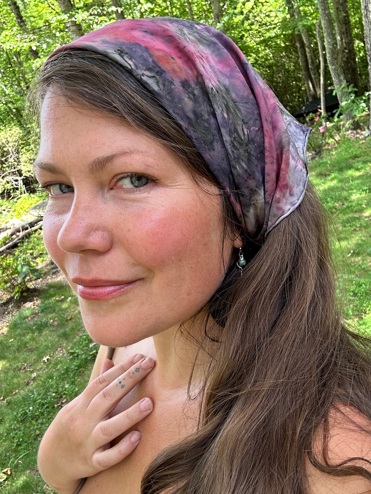 Silk bandana - water Lily