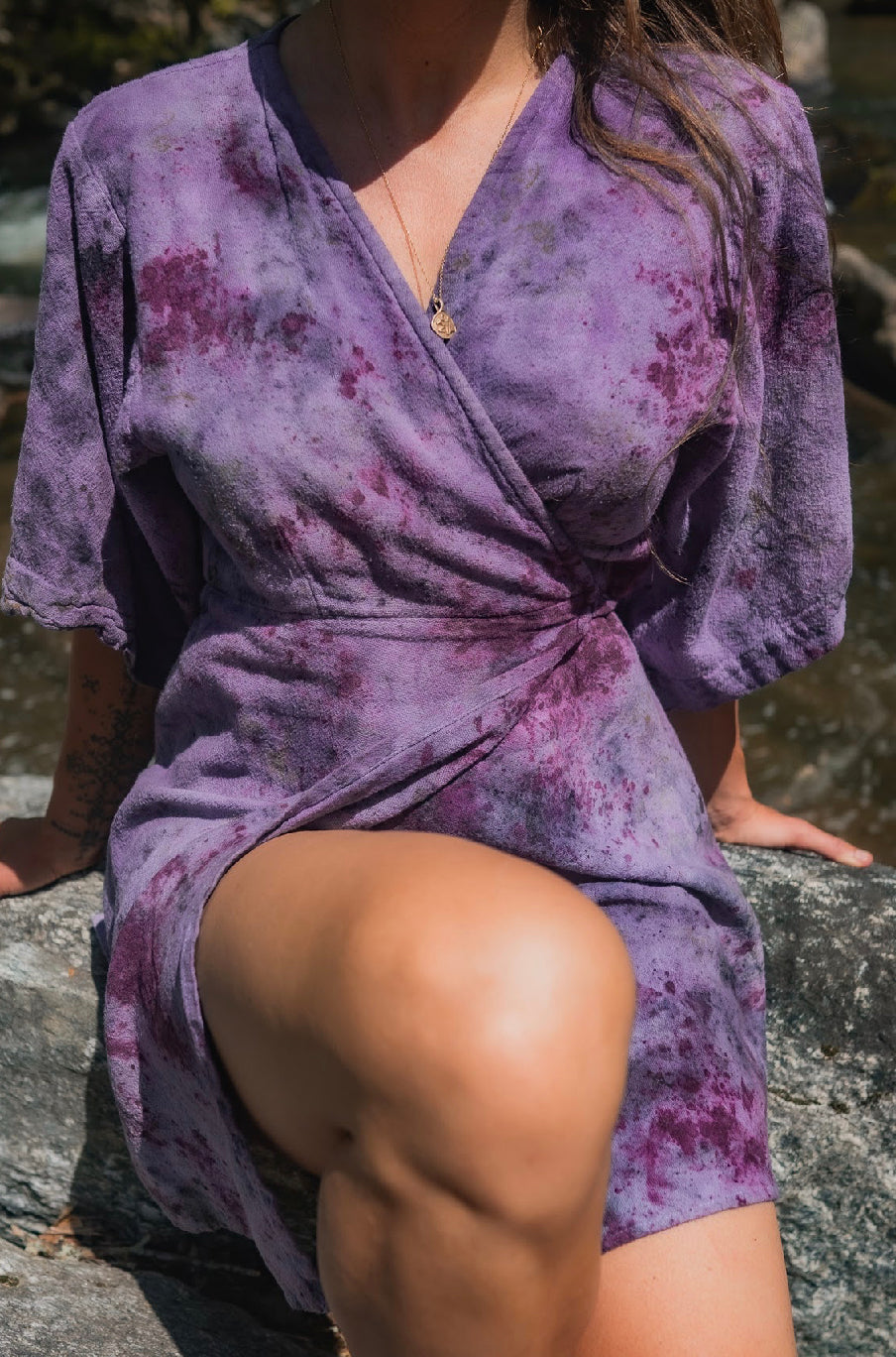 Hemp wrap dress- cosmic dancer