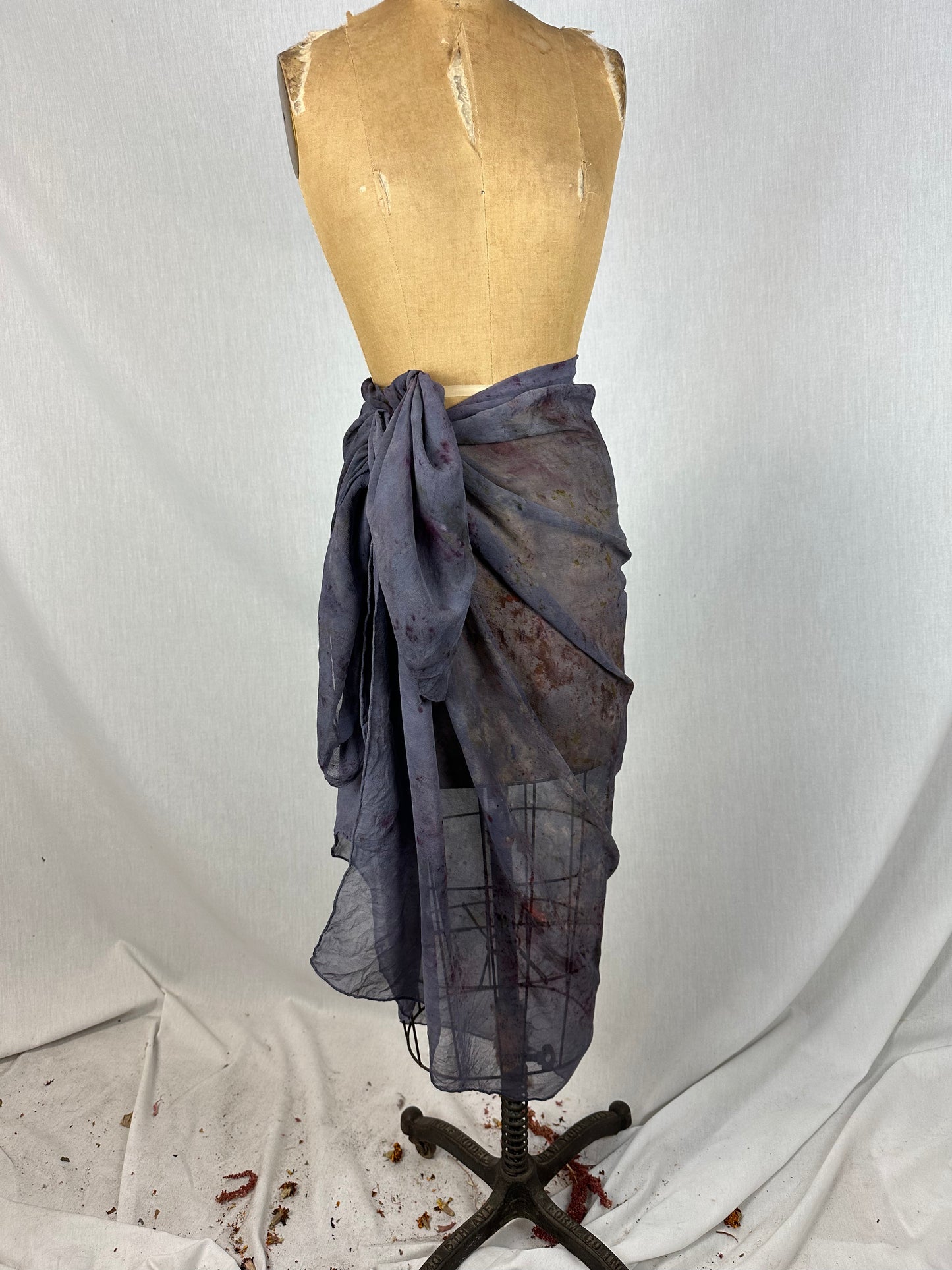 Silk chiffon sarong / shawl/ blanket / tapestry- dark mother