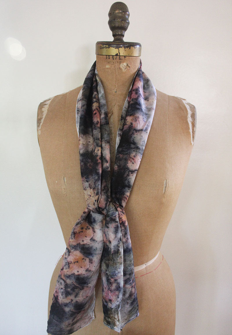 Plant Infused Silk Scarf - Iris + Iron