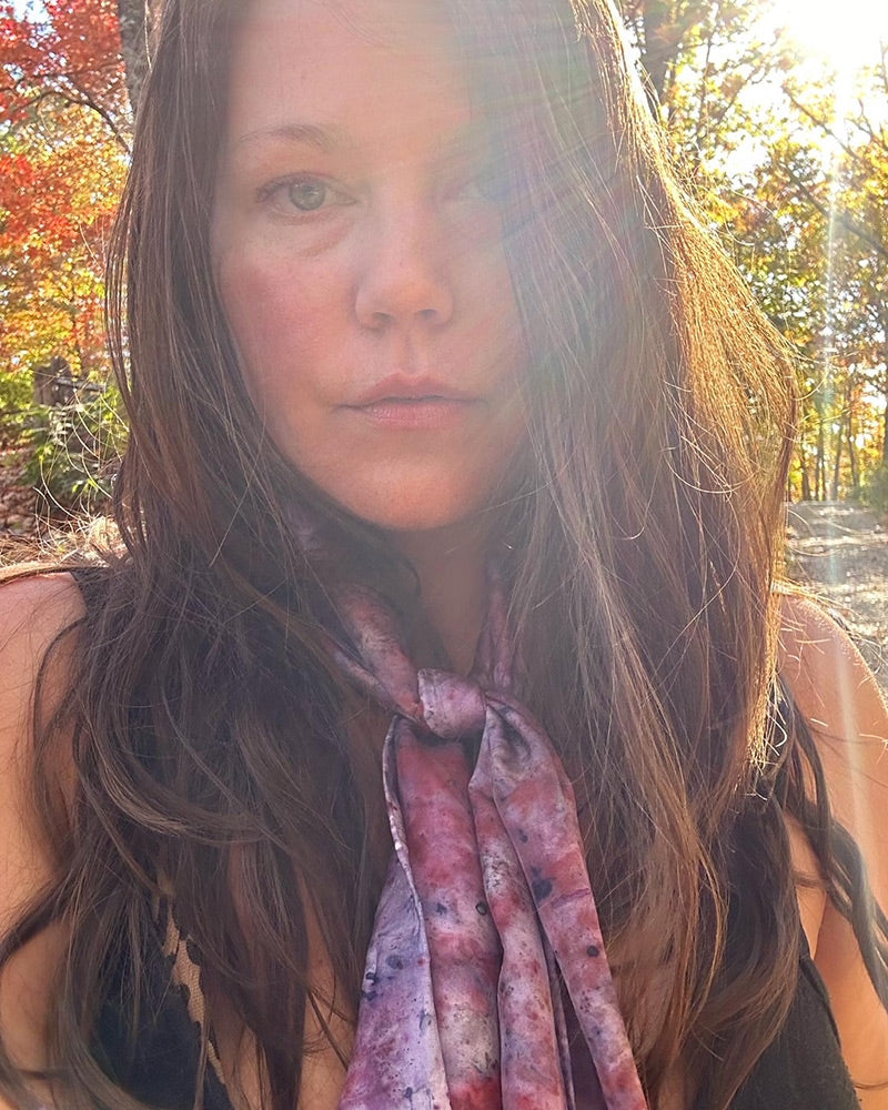 Plant Infused Silk Scarf - Light Thread