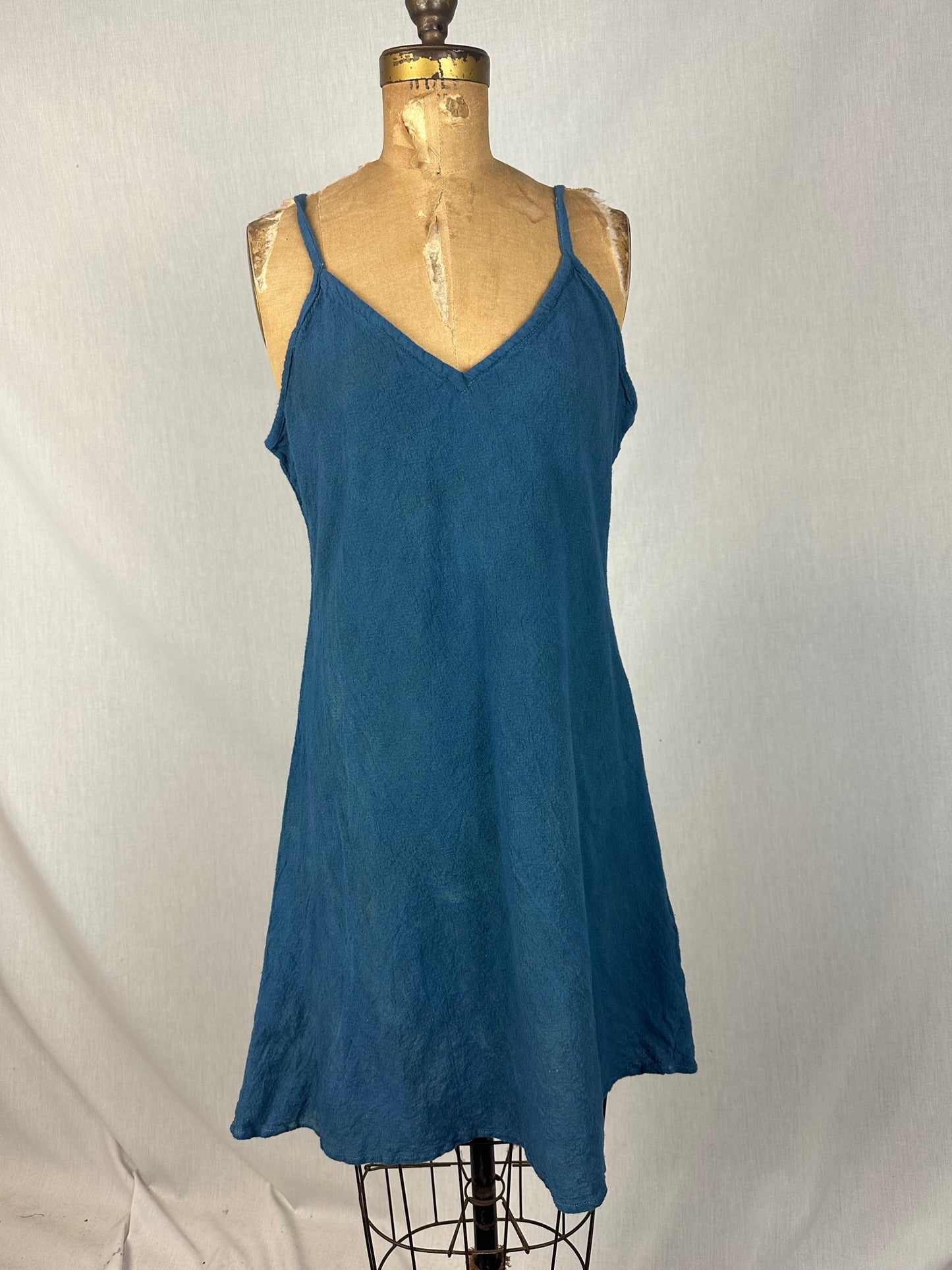 Short Hemp Dress - Teal Soothing Waters