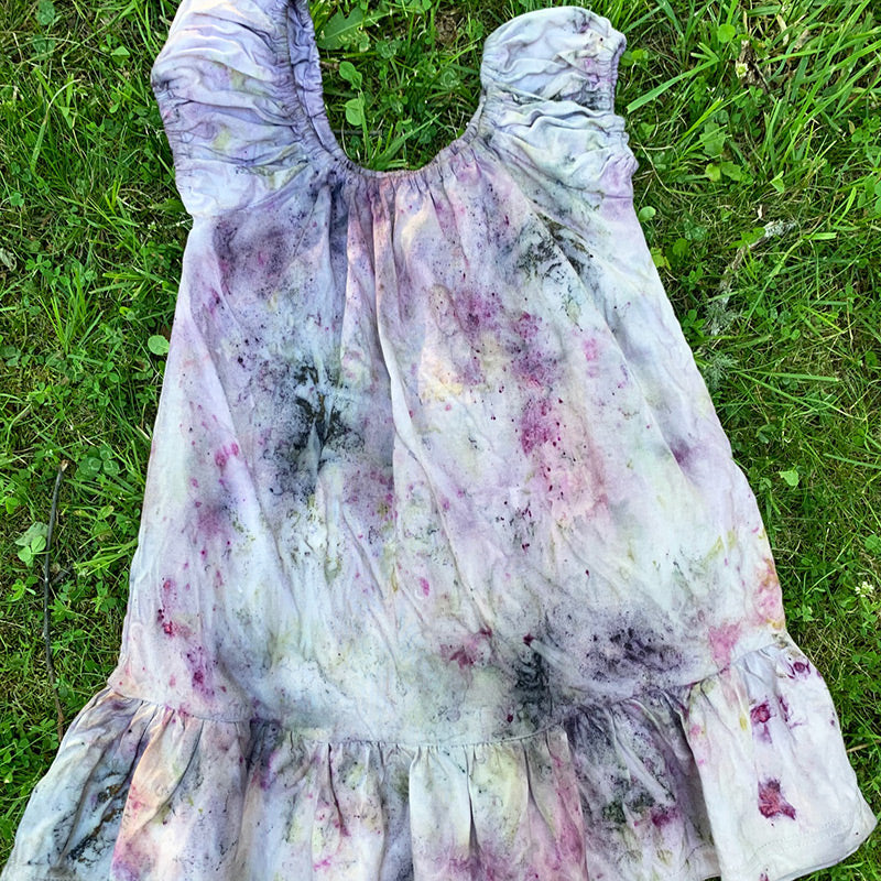 Cotton botanically dyed dress- 4T - Berry