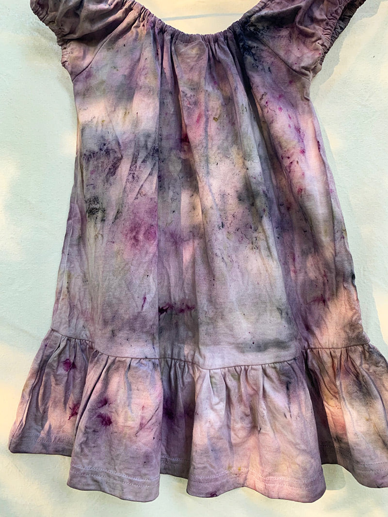 Cotton botanically dyed dress- 4T - Berry