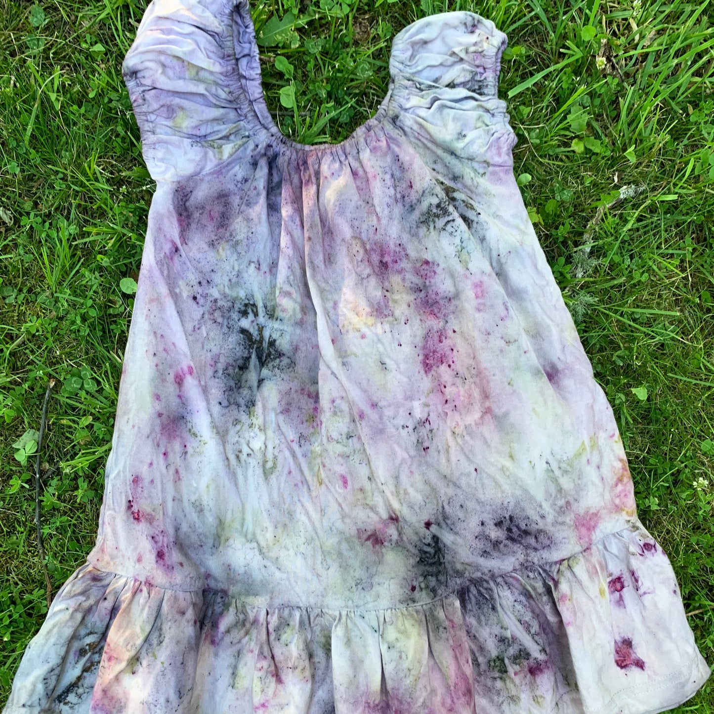 Cotton botanically dyed dress- 4T - Berry