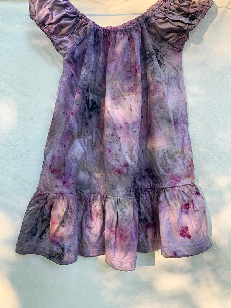 Cotton botanically dyed dress- 4T - Berry