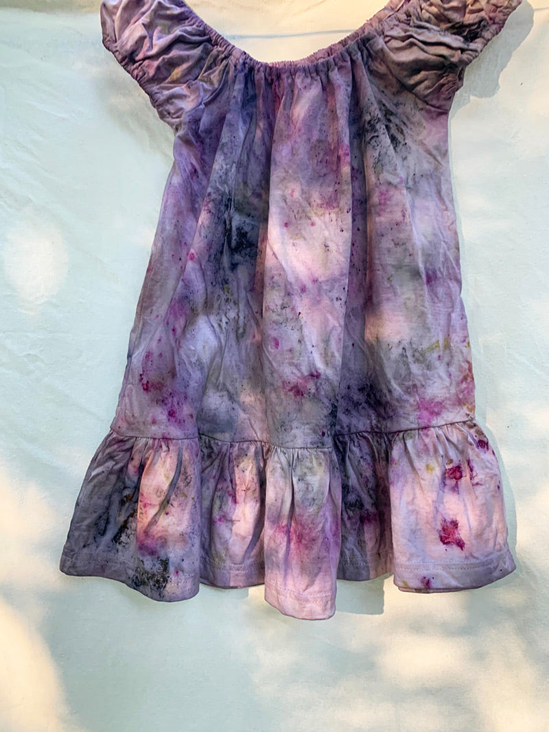 Cotton botanically dyed dress- 4T - Berry