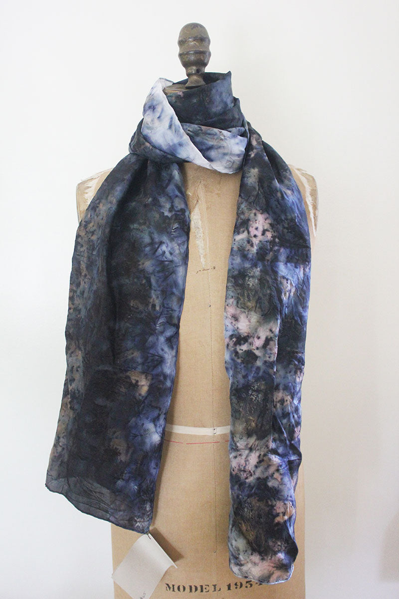 Plant Dyed Silk Scarf - Blue Phase