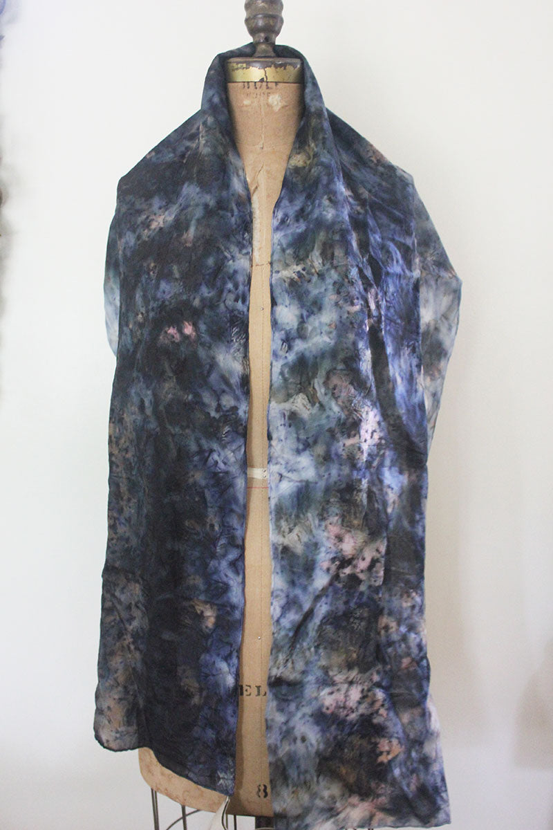Plant Dyed Silk Scarf - Blue Phase