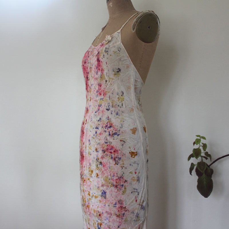 Plant Dyed Silk Vintage Dress - Cochineal