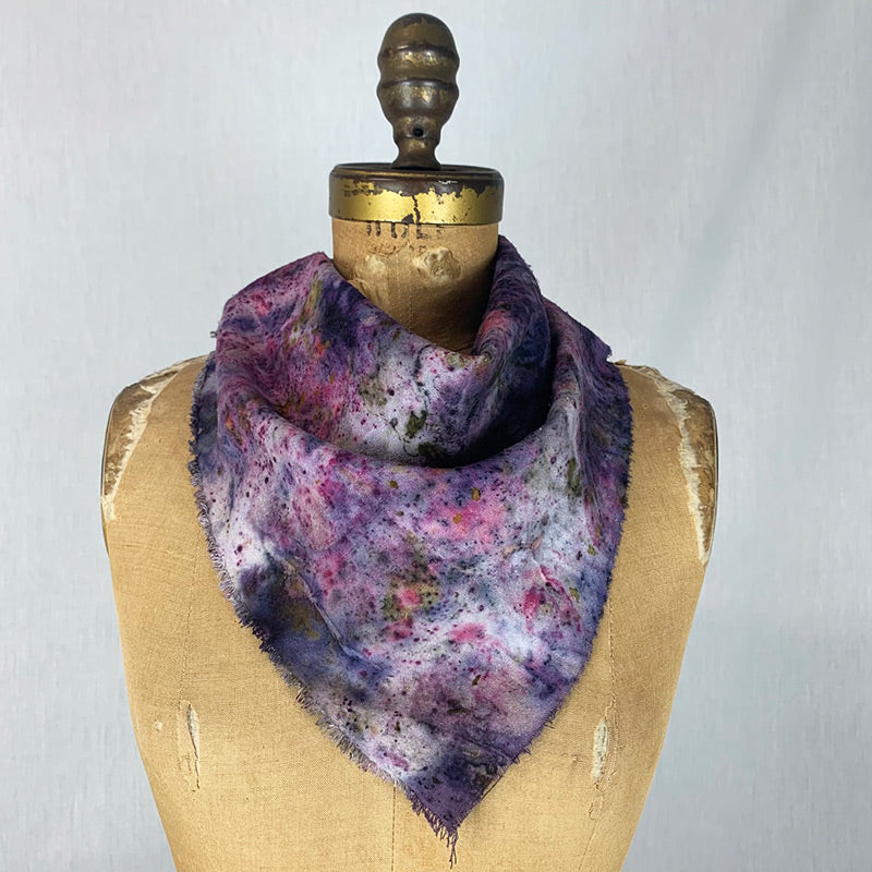 Plant Infused Raw Silk Bandana/Altar Cloth – Heart Centered