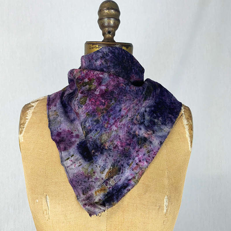 Plant Infused Raw Silk Bandana/Altar Cloth – Heart Centered