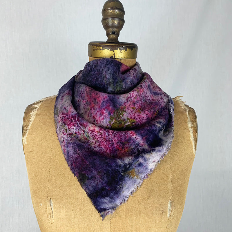 Plant Infused Raw Silk Bandana/Altar Cloth – Heart Centered