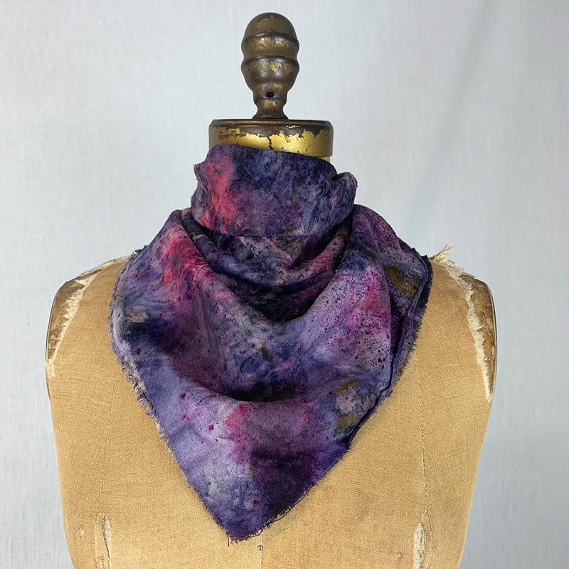 Plant Infused Raw Silk Bandana/Altar Cloth – Heart Centered