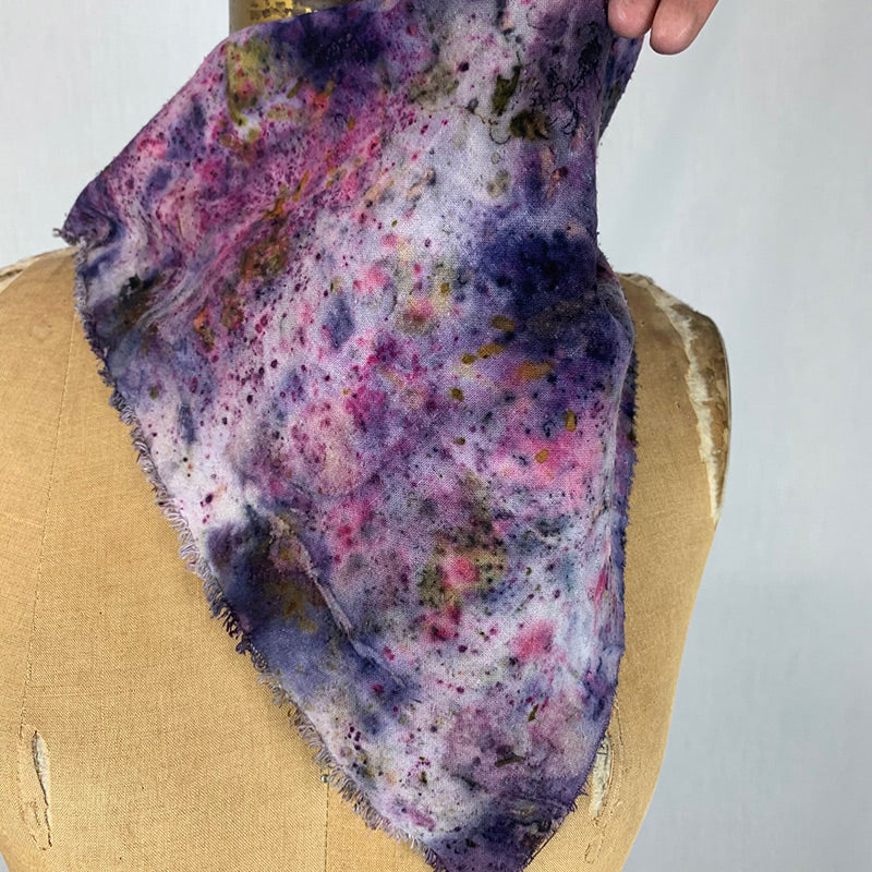 Plant Infused Raw Silk Bandana/Altar Cloth – Heart Centered