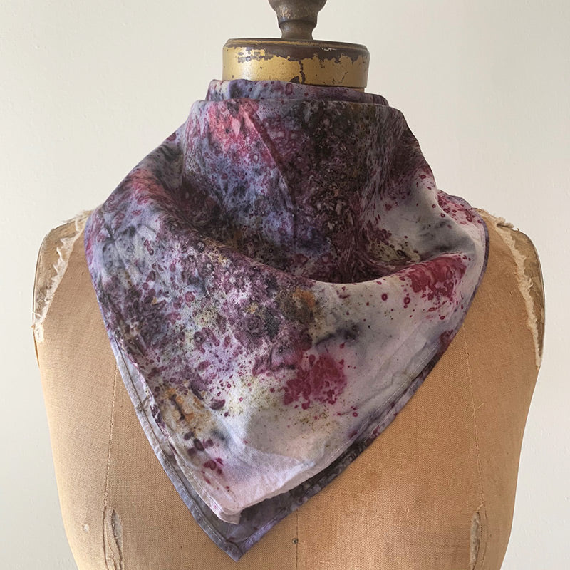 Plant Dyed Cotton Bandana / Altar Cloth - Hollow Reed