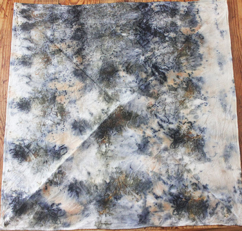 Plant Infused Cotton Bandana/Altar Cloth- Ocean