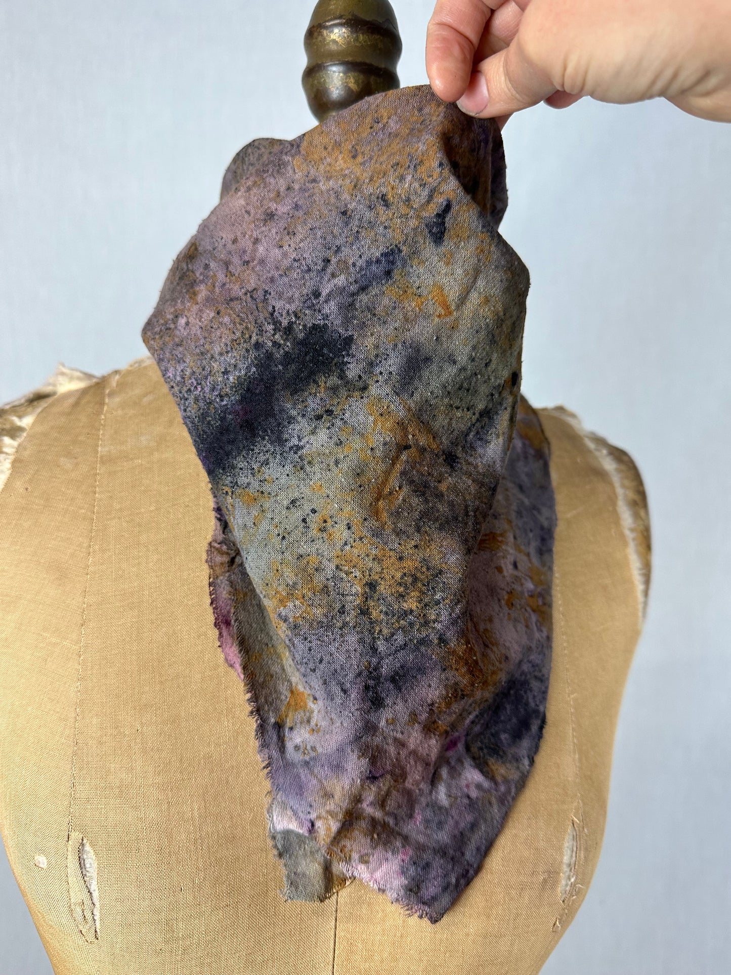 Raw Silk Bandana / AltarCloth- Moon Eclipse