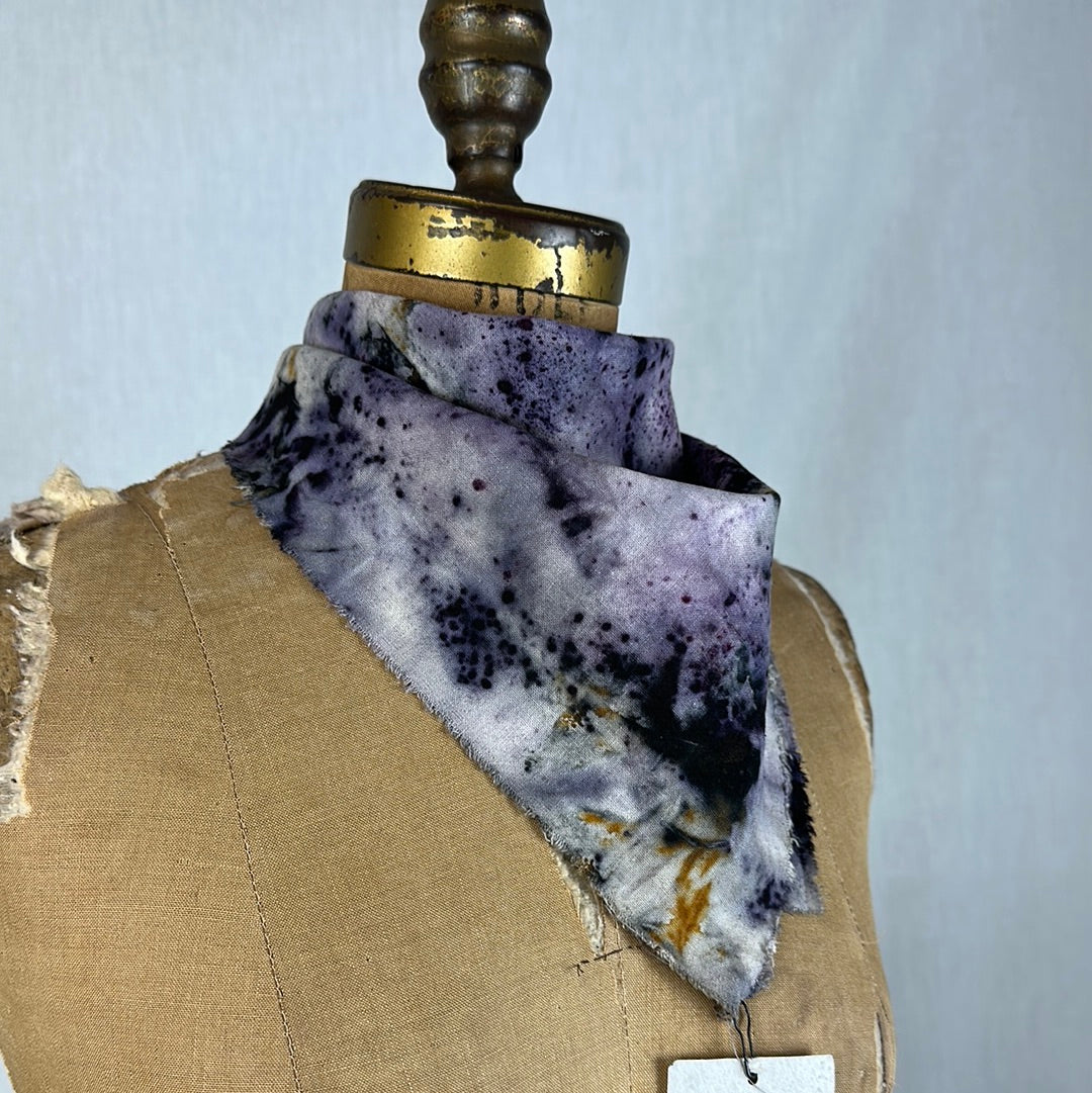Raw silk bandana / altar cloth - Purple Haze
