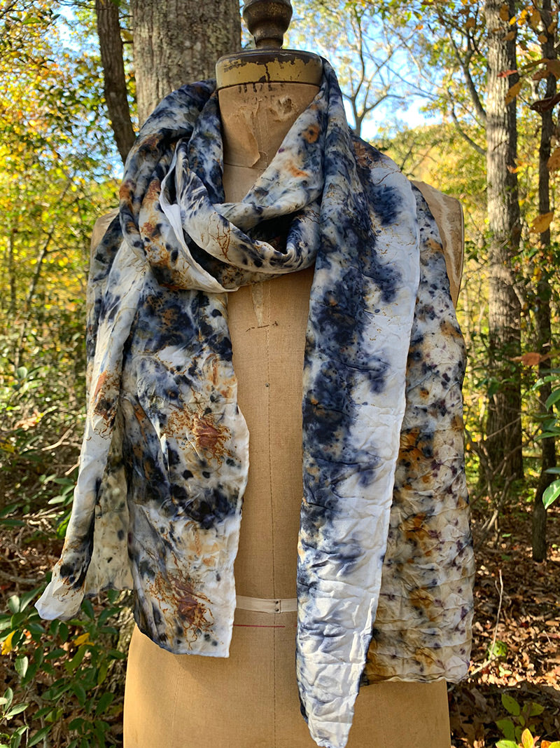 Plant Dyed Silk Scarf - Komorebi