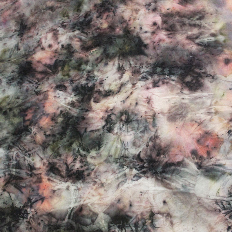 Plant Dyed Silk Bandana/Pocket Square/Altar Cloth - Lines