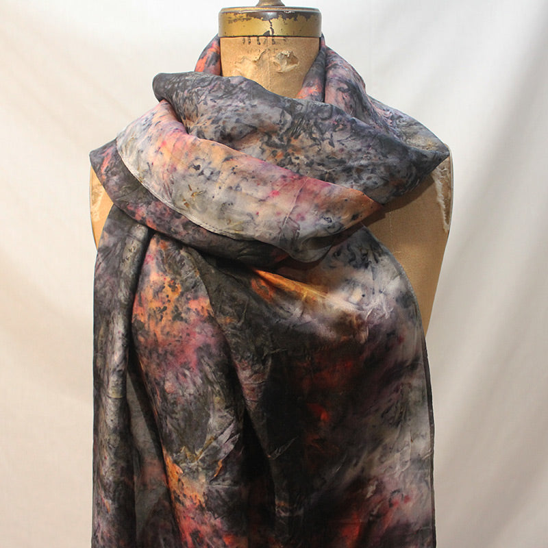 Plant Infused Silk Shawl - Wolf Moon