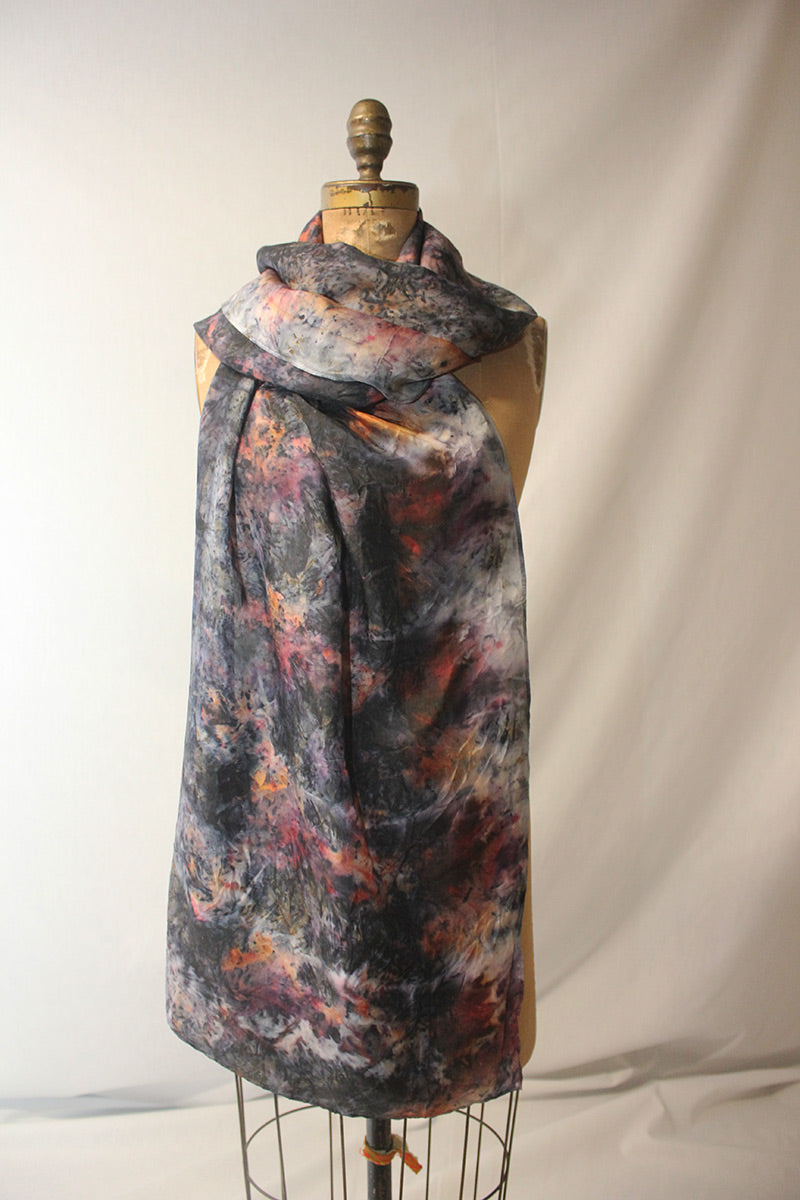 Plant Infused Silk Shawl - Wolf Moon