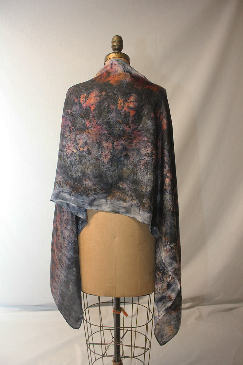 Plant Infused Silk Shawl - Wolf Moon