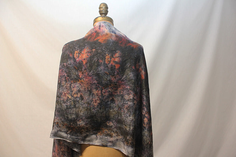 Plant Infused Silk Shawl - Wolf Moon