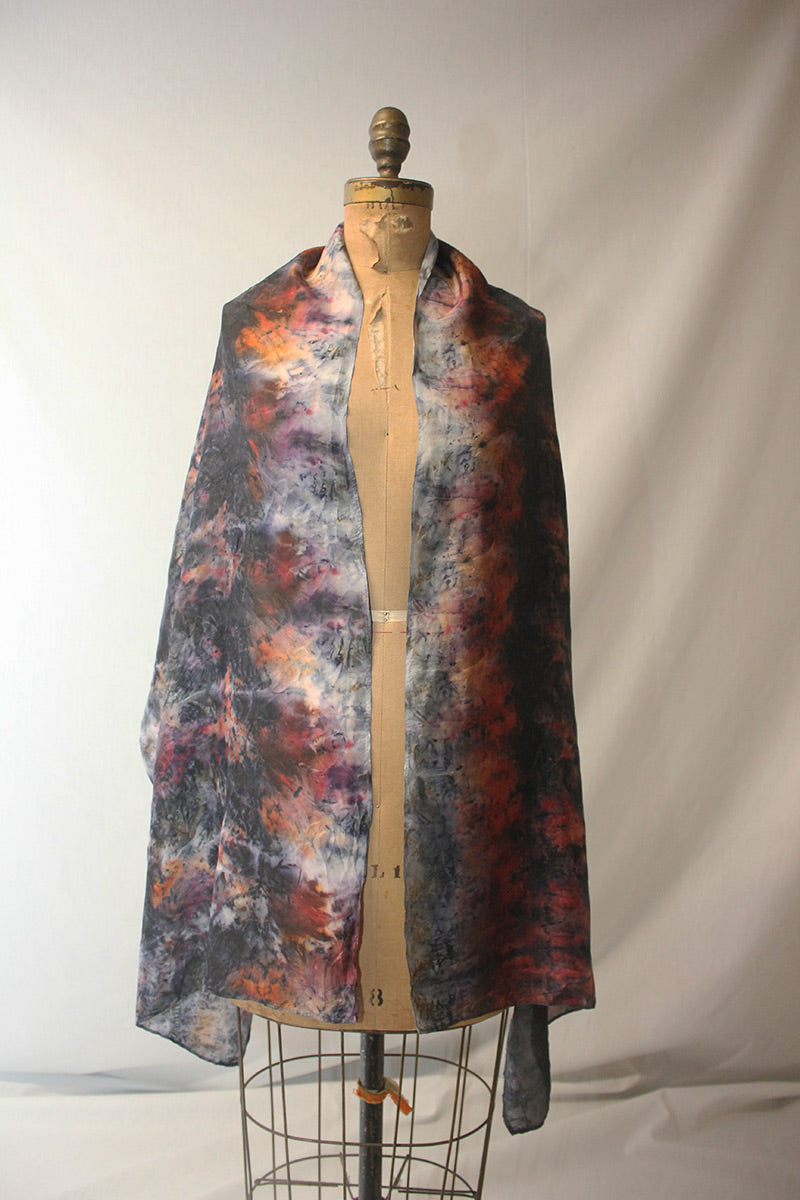 Plant Infused Silk Shawl - Wolf Moon