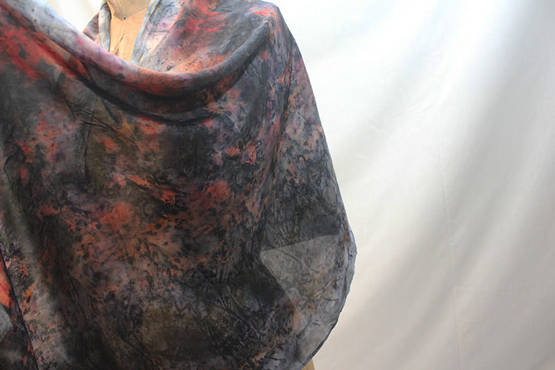 Plant Infused Silk Shawl - Wolf Moon