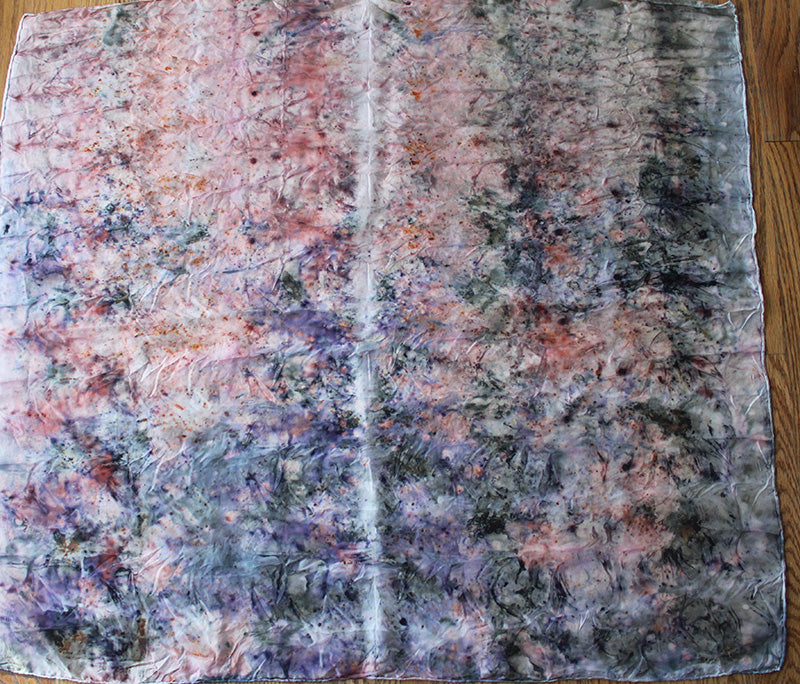 Plant dyed silk scarf
