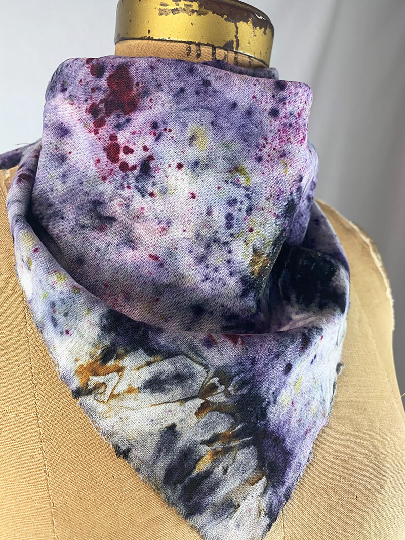 Raw Silk Bandana / Altar Cloth - Nebula Mind