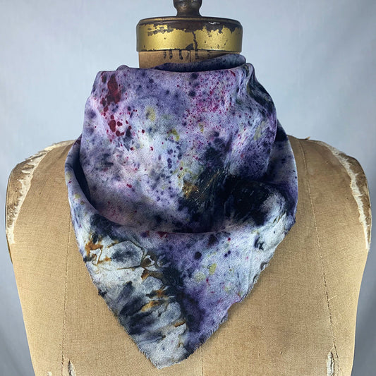 Raw Silk Bandana / Altar Cloth - Nebula Mind