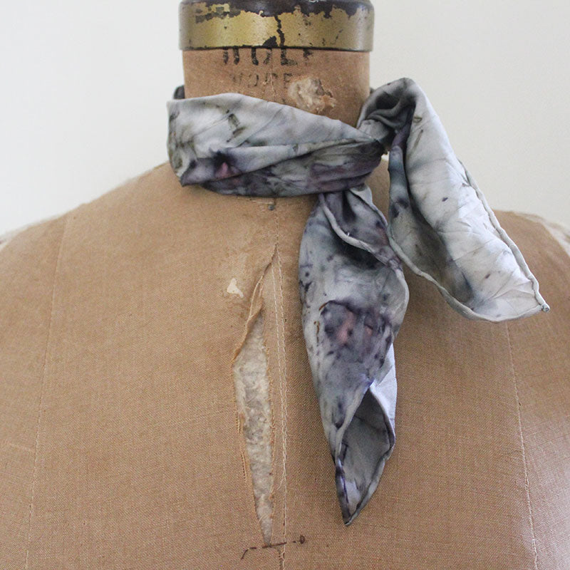 Plant Dyed Silk Bandana/Pocket Square/Altar Cloth