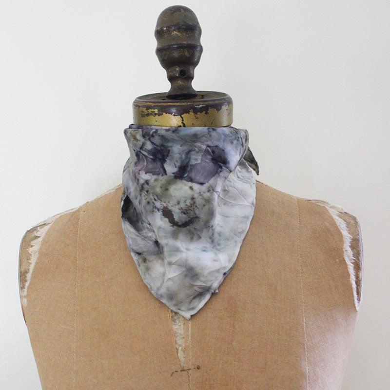 Plant Dyed Silk Bandana/Pocket Square/Altar Cloth