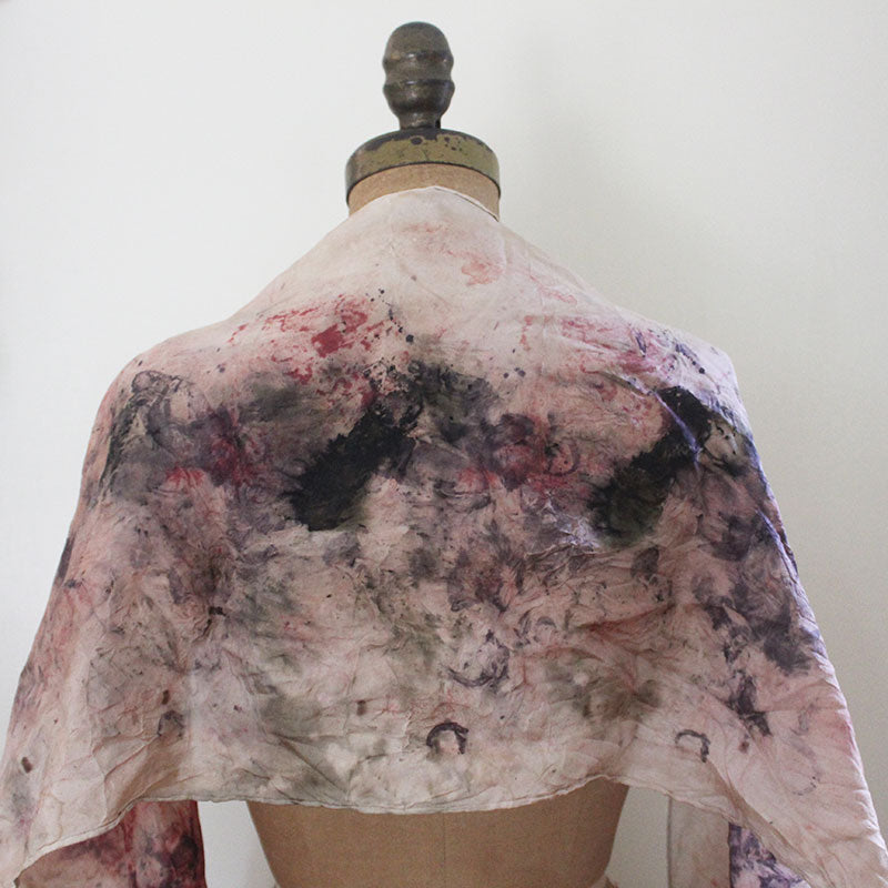 Plant Dyed Silk Scarf - Peonies