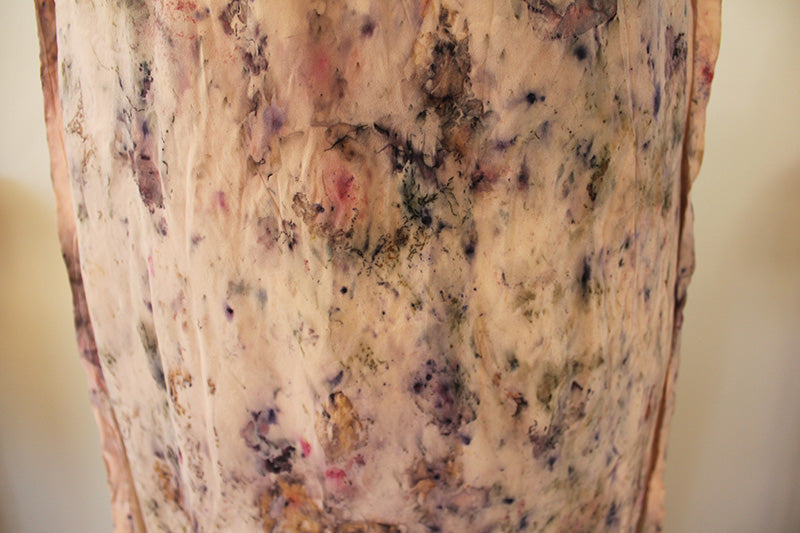 Plant dyed silk 1930's vintage dress