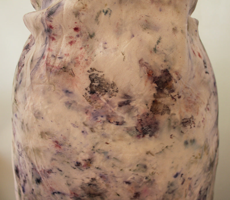 Plant dyed silk 1930's vintage dress