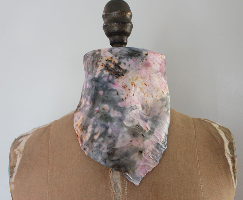 Plant Dyed Pocket Square/Bandana/Altar Cloth