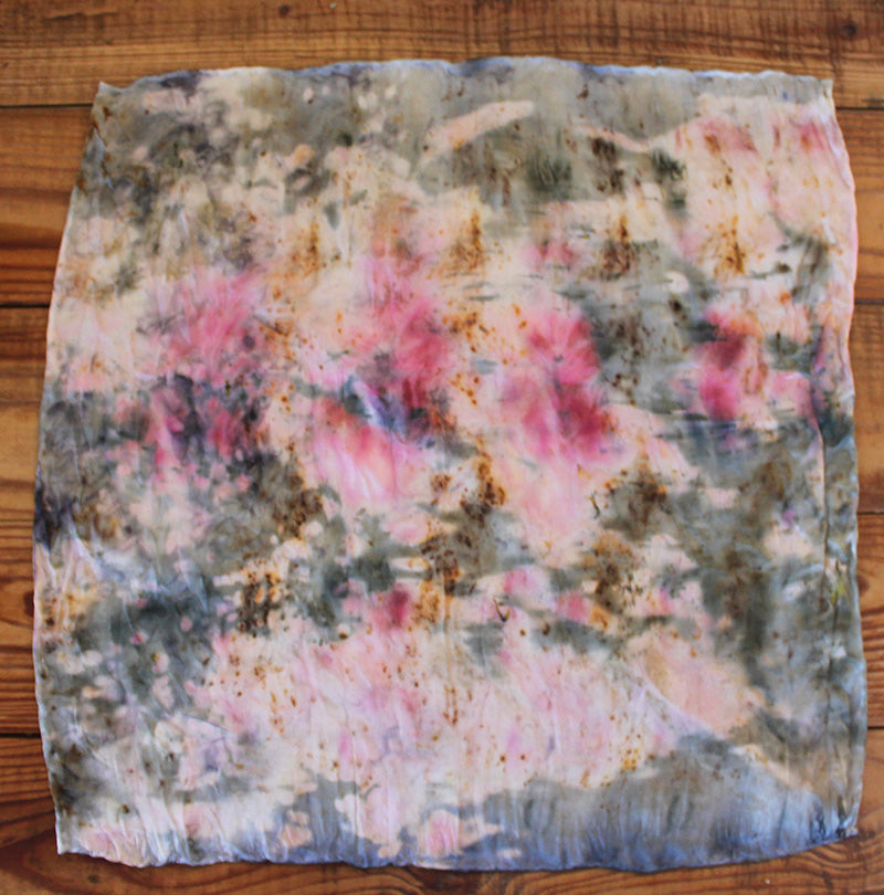 Plant Dyed Pocket Square/Bandana/Altar Cloth