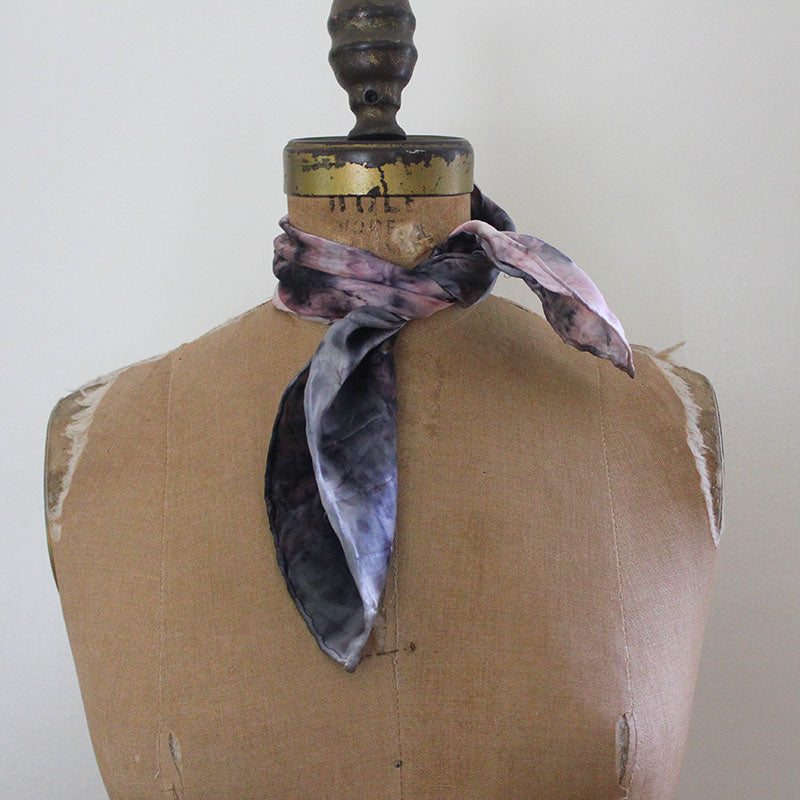 Plant Dyed Silk Altar Cloth/Bandana/Pocket Square - bouquet